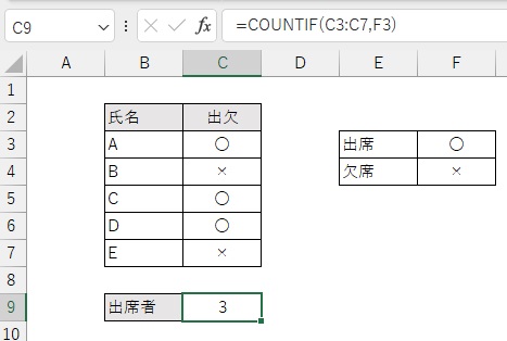 COUNTIF検索条件の画像