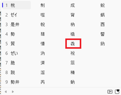 「毳」クリックの画像