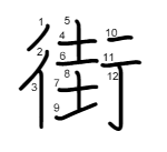 街の書き順