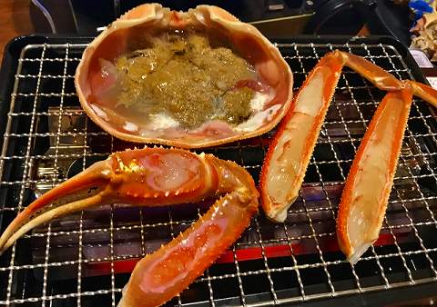 ズワイガニのカニ味噌と焼き