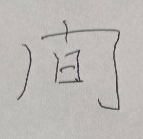 門が略字化された「間」の略字