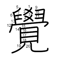 覺の書き順