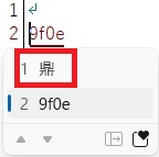 Unicodeから「鼎」