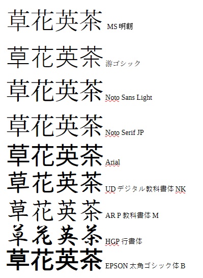 その他のフォント