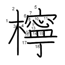 檸の書き順